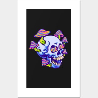 Trippy skull Posters and Art